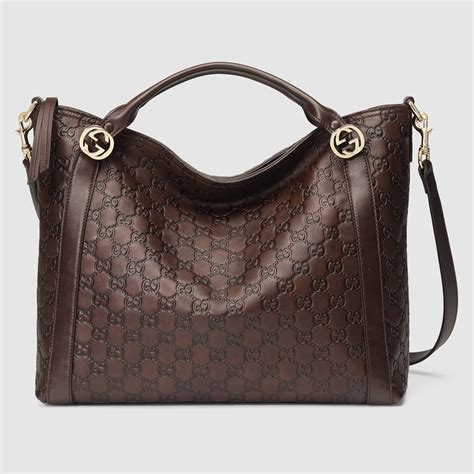 chocolate brown gucci bag|Gucci brown leather shoulder bag.